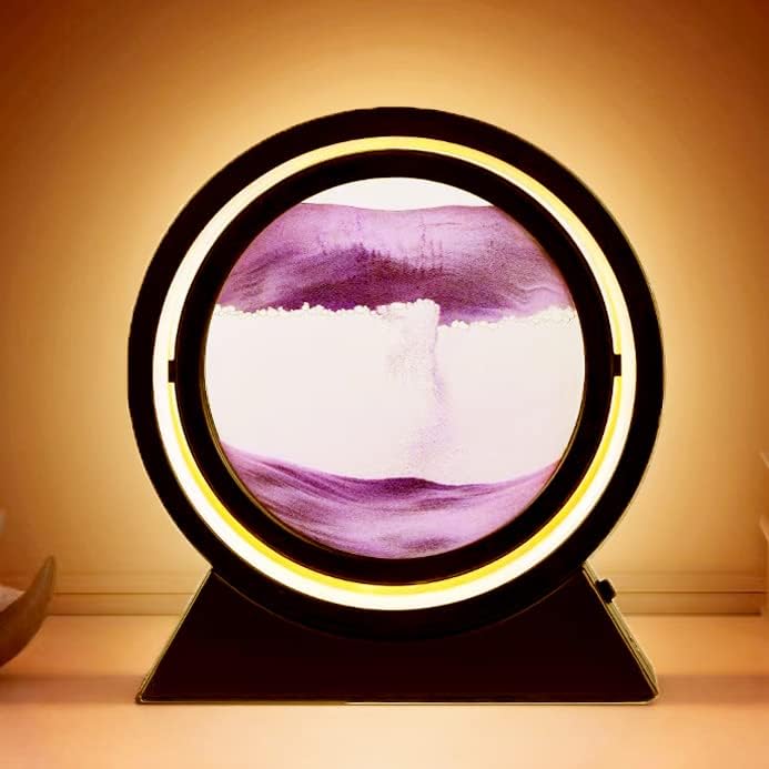 Lámpara de decoración artística de arena móvil, luz de pintura de arena movediza giratoria de 360, arena líquida de mar profundo 3D, actividad