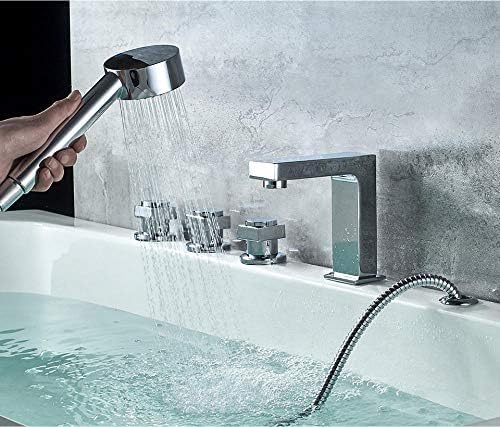 Robinetterie de baignoire chromée haut de gamme avec douchette