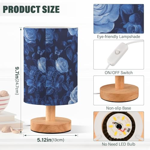 Lámpara de mesa pequeña rosa con luz suave y puerto USB miniatura 3