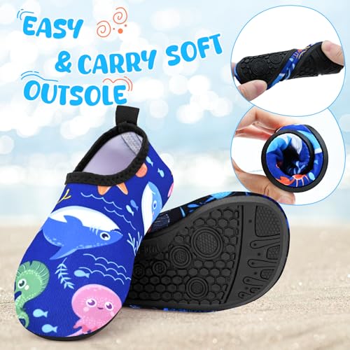 Image of Kids Boys Girls Swim Water Shoes, Toddler Kids Swim Water Shoes Non-Slip Quick Dry Beach Shoes,Barefoot Sports Shoes Aqua Socks for Beach Outdoor Sports