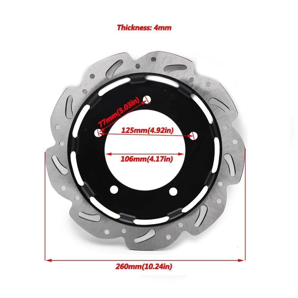 260Mm 4mm Motorrad-Bremsscheibe Vorne Für SYM Jet14 125 50 200