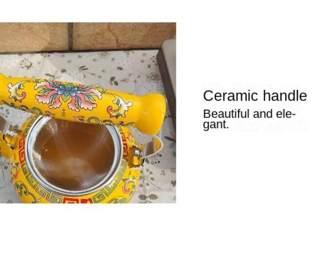 Czajnik Czajnik Do Herbaty Duży Emaliowany Kwiatowy Czajniczek Kwiat Na Stalowym Dzbanku Dzbanek Kawy Z Ceramicznym Uchwytem Naczynia Kuchenne