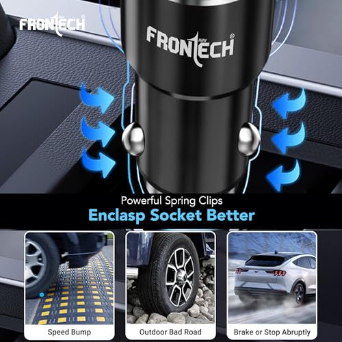 Image of FRONTECH Super-Fast Car Charger | 145W Dual Port | Type-C PD 45W + USB QC 100W | Anti-Vibration | Compact Design | 1M Type-C Cable | Secure Fit (CCH-0005)