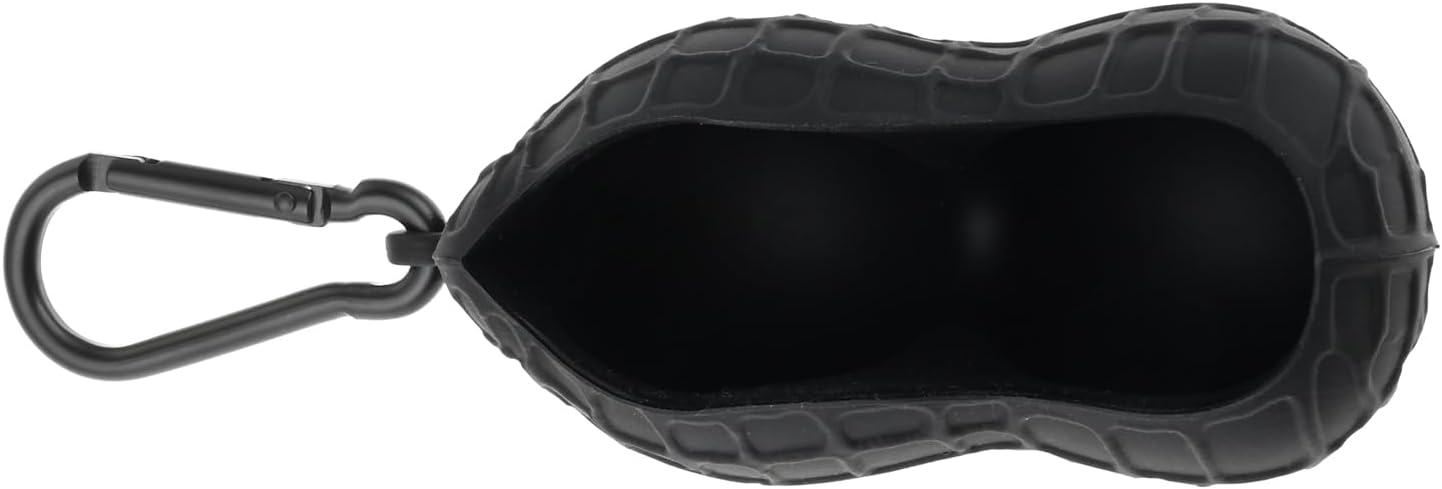 MUXSAM Golf Ball Holder with Hook, Peanut Golf Ball Carry Bag with Double Ball Sleeve, Hold 2 Golf Balls, Outdoor Golf Bag Pouch Accessories Belt Keychain Funny Gifts for Men Women Kids