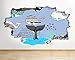 Produktbild tekkdesigns G633 Cartoon Wal Schwanz Schlafzimmer zerstörten Wand Aufkleber 3D Kunst Aufkleber Vinyl Raum