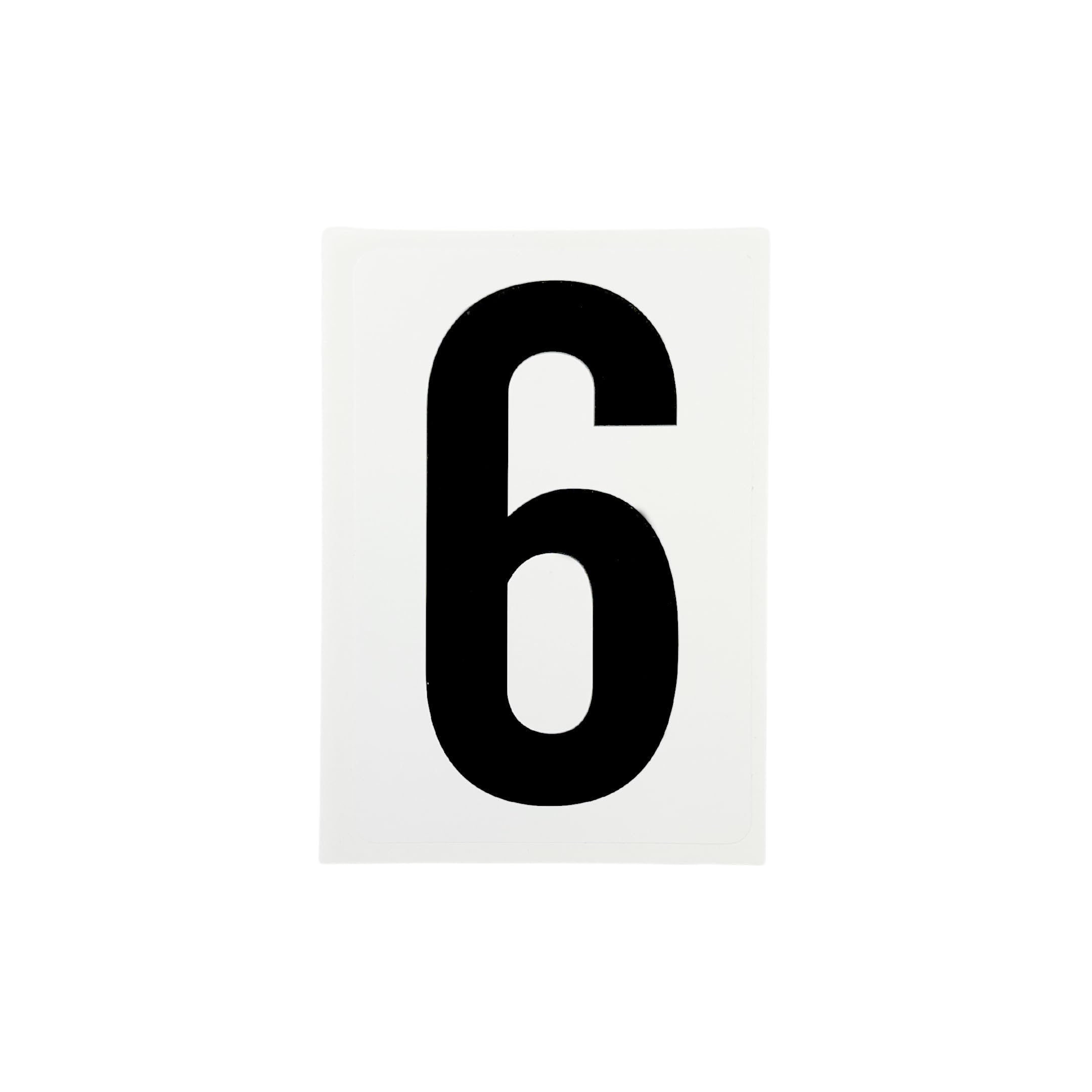 Waterproof Wheelie Bin Black Number 6 Sticker