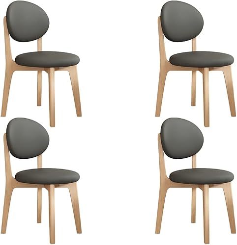 Miniatura 69 de YVYKFZD Juego de sillas de comedor, sillas de cocina de madera maciza, silla de comedor de granja con respaldo curvo, silla tapizada de cuero para