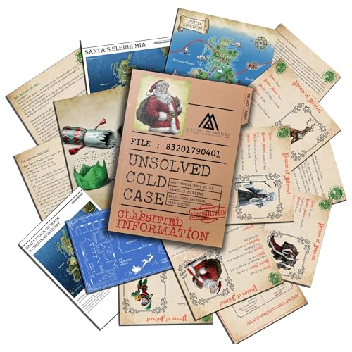 Unsolved Christmas Murder Mystery Cold Case Files Game - Where is Santa - Physical Game Medium English 1+ Players