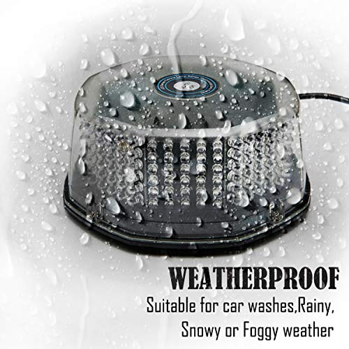 LE-JX Amber Led Beacon Strobe Light Rotating Truck Vehicle Car Roof Top Hazard Warning Flash Emergency Led Strobe Light 7 Flash Patterns 240 Leds 12 Volt with Magnetic Mount and Cigar Lighter Plug - Thumbnail 4