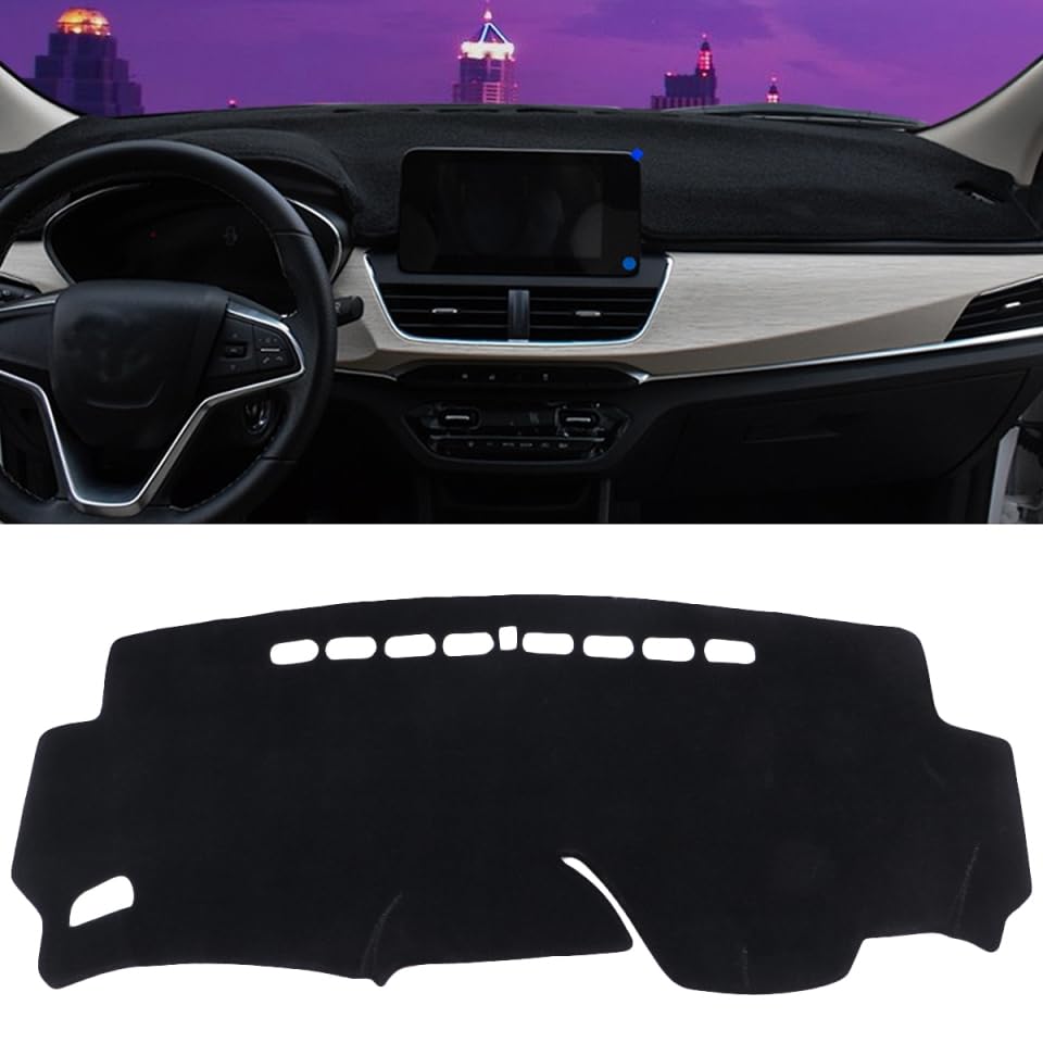 ibasenice Tapis Tableau De Bord Voiture Noir Protection Tableau De Bord Voiture | Contre Uv Et Reflets DéCoupe Pour Ventilation Tapis De Protection Pour IntéRieur Automobile