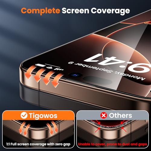Protection écran iPhone 16 Pro Max double verre trempé incassable Tigowos - 3