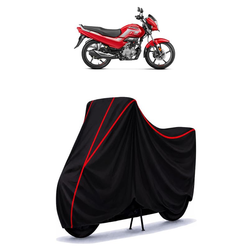 Image of Hero Super Splendor Xtec 125 Water Resistant Bike Cover for All Motorcycles & Rain | Heavy Duty | UV Protection, Dustproof, Scratchproof | All Weather Two Wheeler Cover with Elastic Bottom