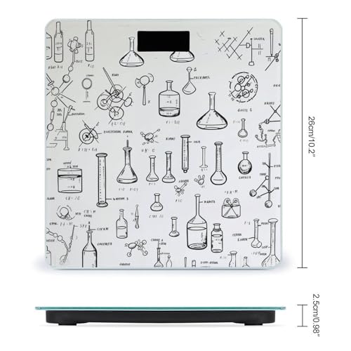 Báscula digital para peso corporal con diseño Chemistry Print miniatura 2
