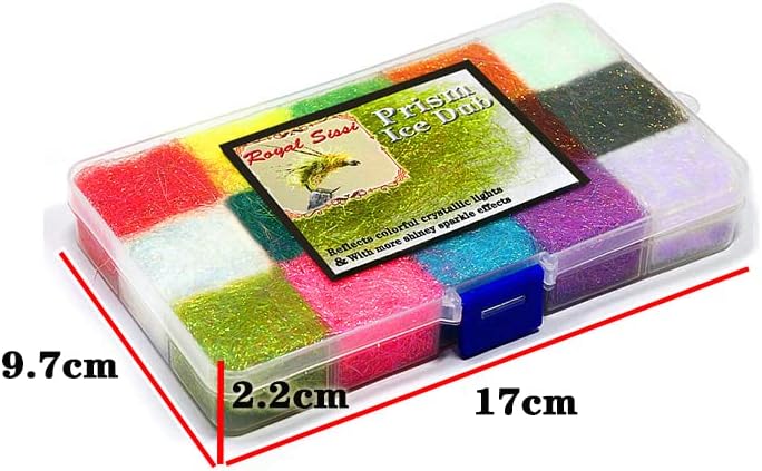Ice Dub Dispenser 15 Colors Assorted Fiber Fly Tying Dubbing Nymph Fly Tying Materials