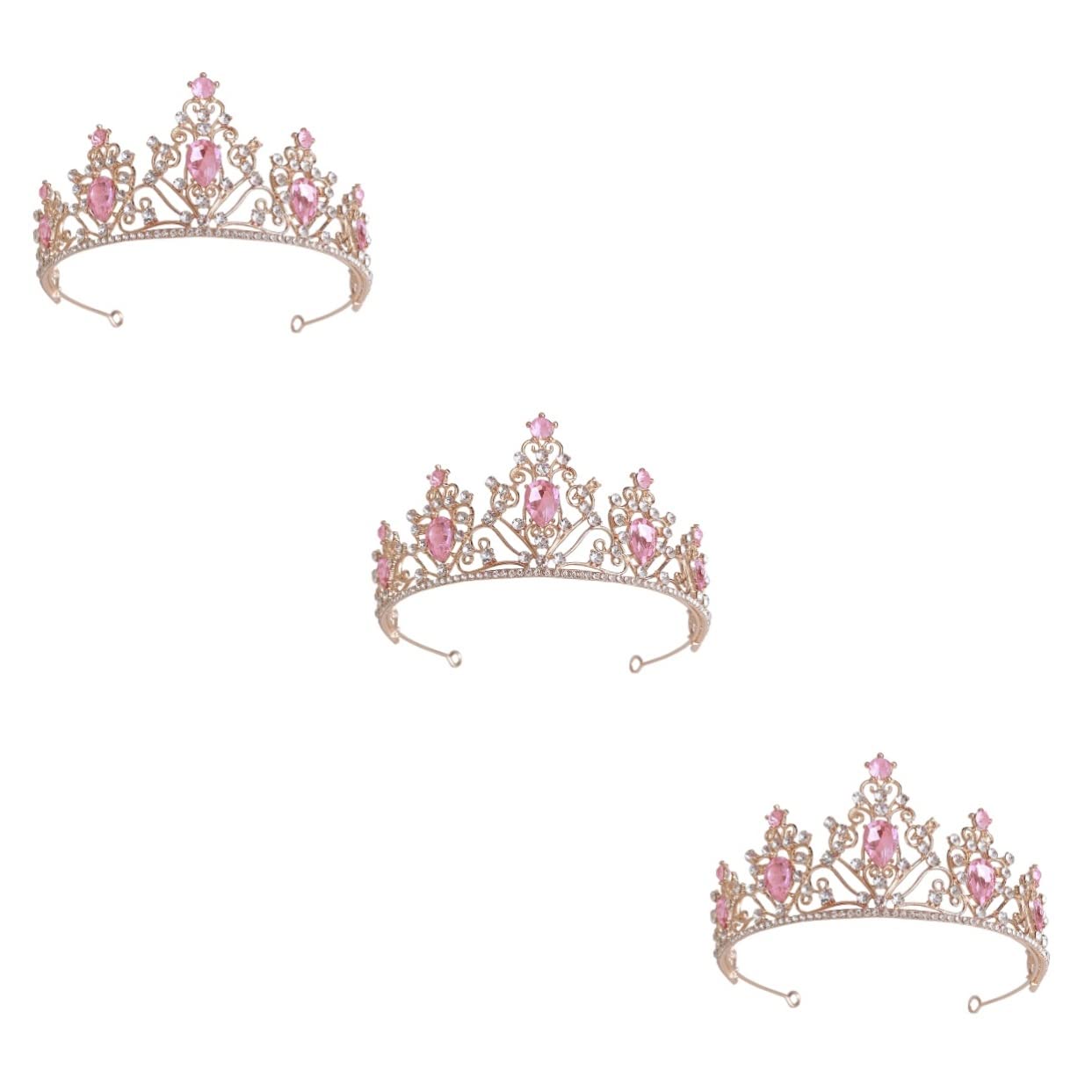 minkissy 2 piezas de corona de cristal con diamantes de imitación, accesorios para el cabello para niñas, accesorio para el cabello para mujeres, joyería para el cabello, corona de diamantes de