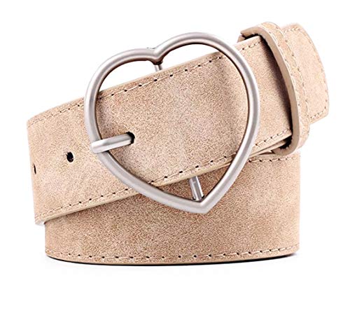 Women Fashion PU Leather Dress & Jeans Waist Belt for Girls and Ladies Heart Buckle