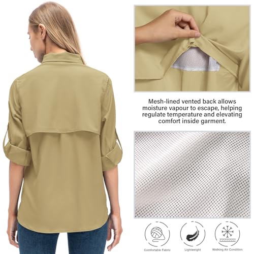 Jessie Kidden Camisetas femininas conversíveis de manga comprida com proteção solar de secagem rápid