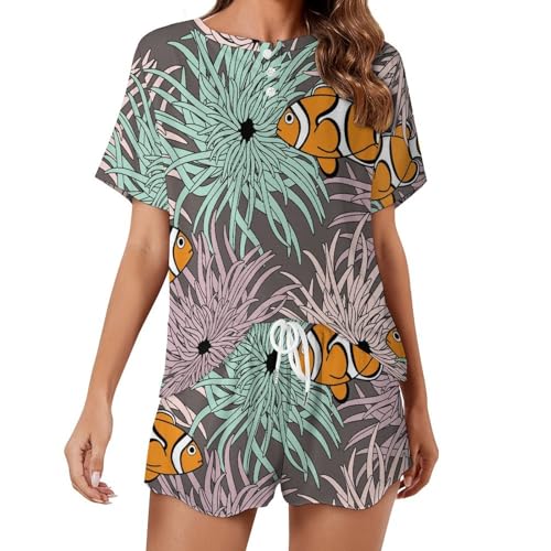 Pyjama poisson femme pour des nuits d'été fraîches et un confort cocooning à la maison