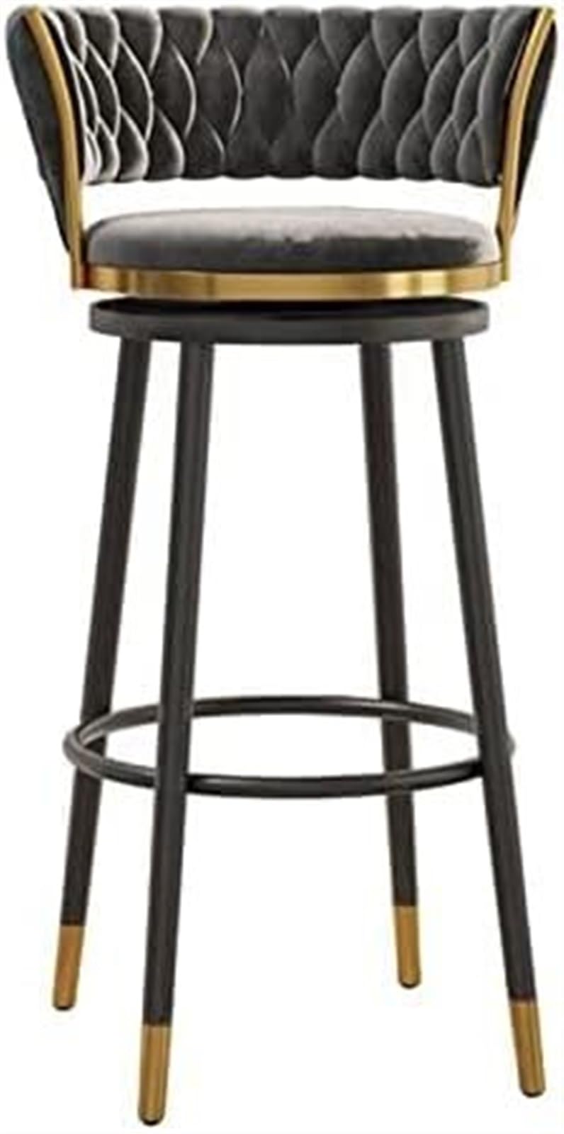 Tabouret de bar pivotant moderne stable avec dossier pour îlot de cuisine