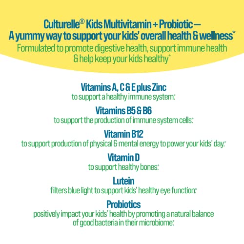 Culturelle Kids Multivitamin + Probiotic for Kids (Ages 2+), Peach-Orange & Mixed Berry Flavor - Digestive Health & Immune Support Gummies with Lutein to Support Eye Health, 60 Count (Pack of 2) - image 7