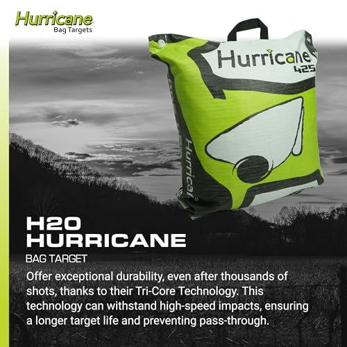 Image of Hurricane 2-Sided High-Velocity Archery Bag Target, High-Visibility Aiming Points, Off-Center Deer Vitals on Back, Heavy-Duty Handle for Easy Transport