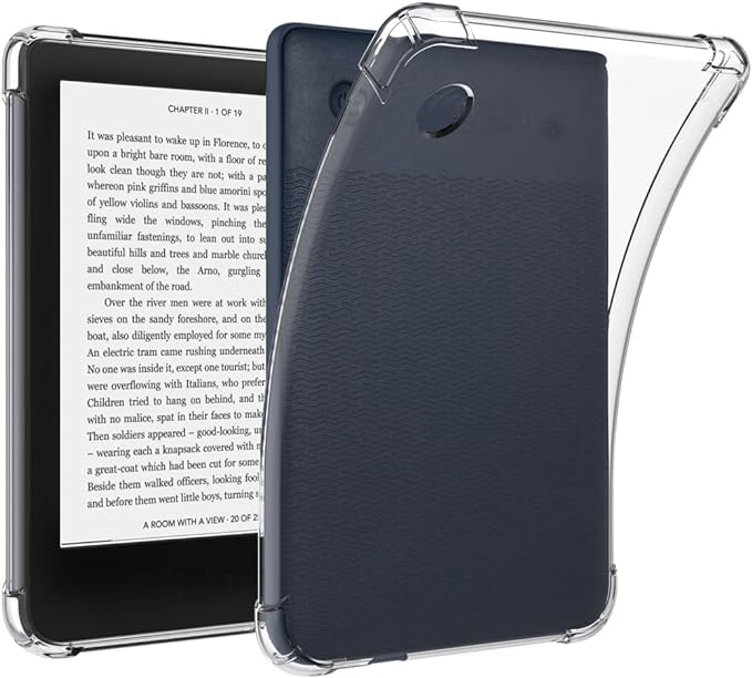VOVIPO Transparente Funda para 6 Pulgadas Kobo Clara Colour/Kobo Clara BW(2024) /Clara 2EeReader (2022), ángulo de refuerzo de la tapa trasera del parachoques de piel TPU Cover ultra suave flexible-CR