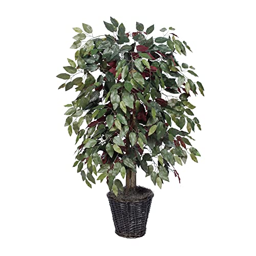 Vickerman 4-Feet Artificial Capensia Bush in Decorative Rattan Basket