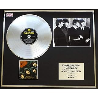 The Beatles Disque et Photo en Platine édition limitée Caoutchouc - Les Beatles, Paul McCartney, John Lennon, RIngo Starr, George Harrison