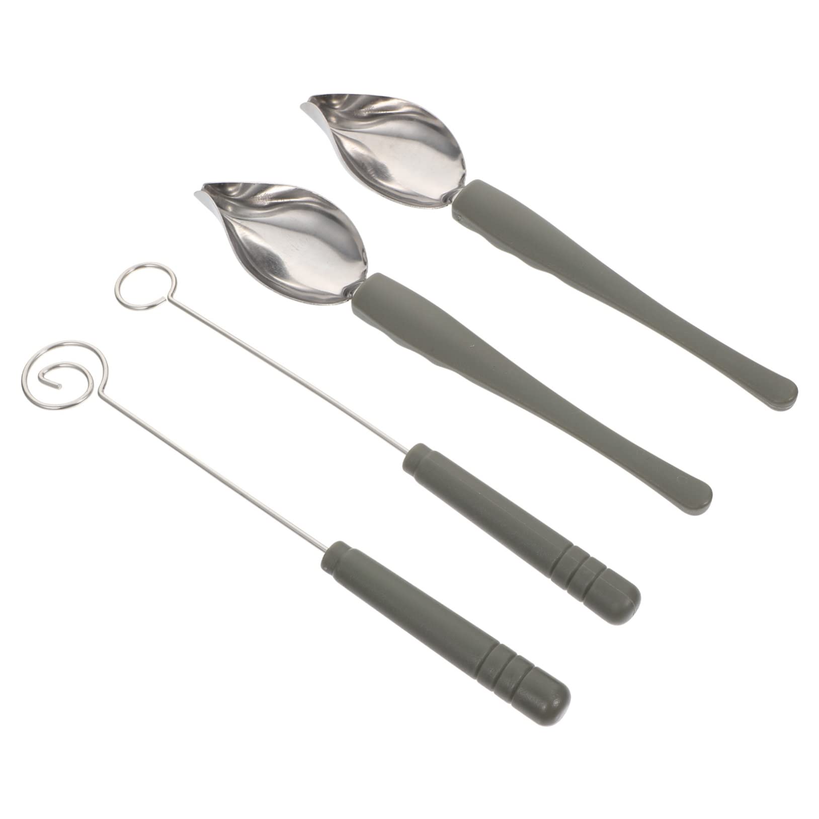 MUCKLILY 4pcs Dipping Spoons for Creative Plating and Dessert Decoration for Chocolate and Candy Coating Culinary Tools for Professional Baking
