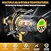JEXUGK LCD Cordless Heat Gun, Portable Hot Air Gun with 2 x 6.0Ah Battery, Pistola De Calor Inalambrica with 4 Nozzles, 122℉-1022℉ Fast Heating Shrink for Vinyl Wrap, Automotive, Paint Removal