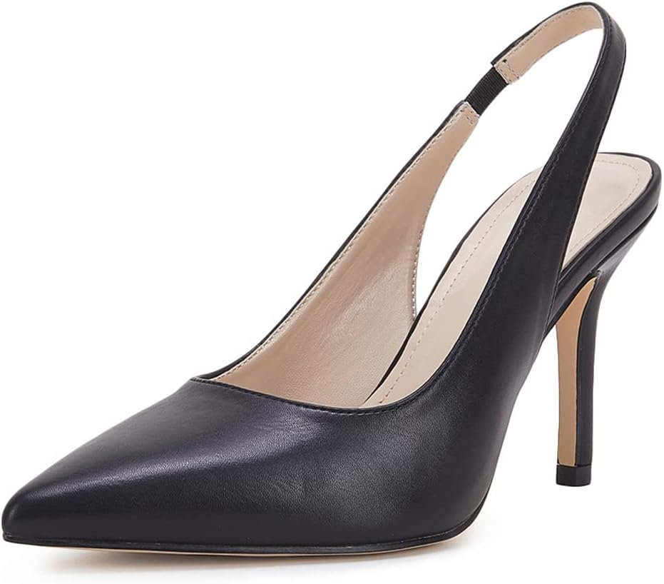 Trish LuciaTrish Lucia Womens Slingback Pointed Toe Stiletto Pumps Slip-on High Heels Office Lady Sandals Party Prom Dress Shoes