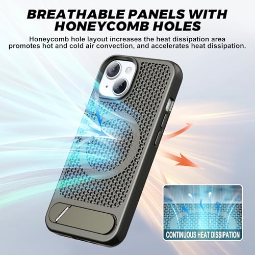 ZHOGTNEG for Magnetic Heat Dissipation case for iPhone 14 Pro,for MagSafe,Cooling Drop Protection,Adjustable Kickstand case,Ice Armour Cool Matte Material-Grey by ZHOGTNEG - Used condition - Image 2