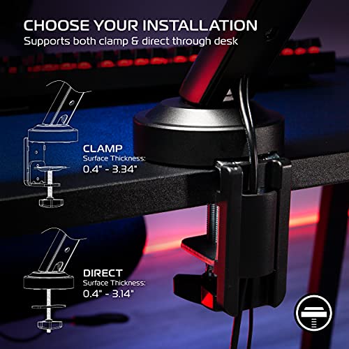 Respawn Pro Gaming Accessory, Single Monitor Arm, Rage Red #TOP4