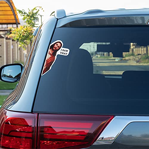 6 Pieces Jesus I Saw that Sticker Vinyl Stickers for Car Vehicle Truck Window Laptop Skateboard Water Bottle Guitar, 6 Inch (Regular Color,) - Thumbnail 3
