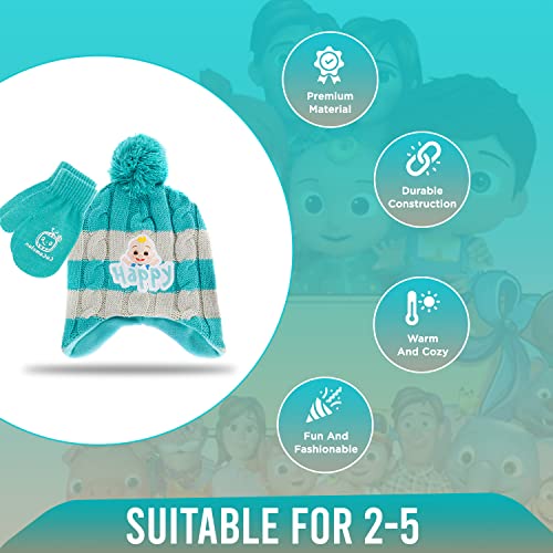 CoComelon Toddler Winter Hat and Snow Gloves for Toddler Set with Cute Mittens and Soft Beanie Adorable Outdoor Wear3