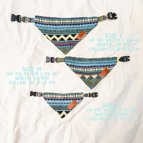 Made by Nami Boho Hundehalstuch in verschiedenen Größen für kleine und große Hunde (Blau, M)