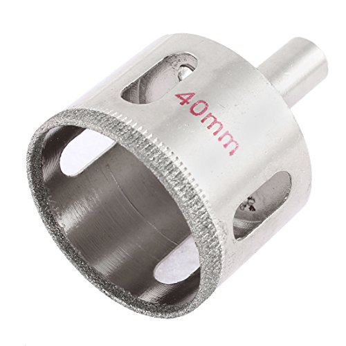 Aexit Ceramic Tile Hole Saws & Accessories Diamond Coated Drilling Glass Hole Saw 40mm Cutting Dia Hole Saw Sets 10mm Shank
