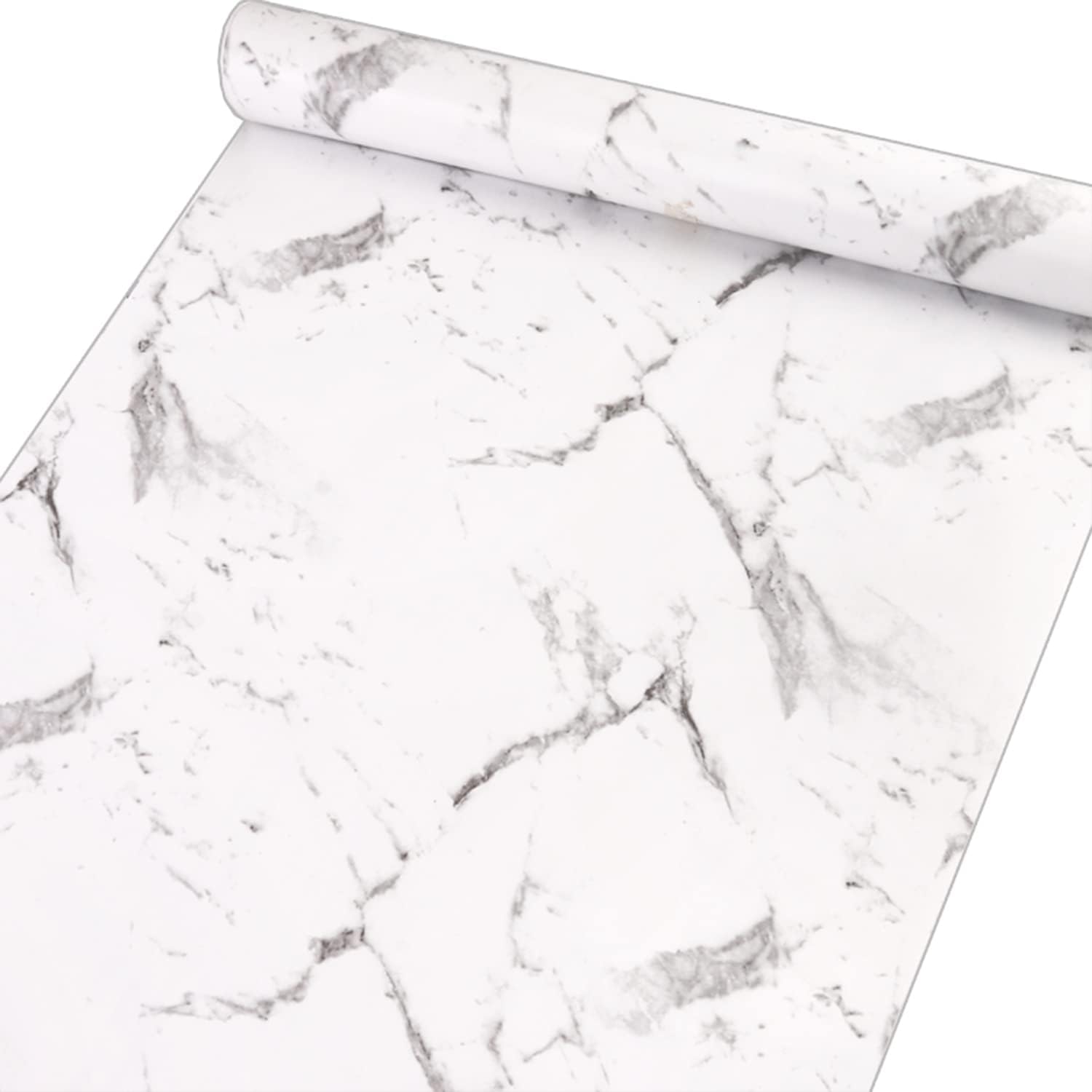 ROFEIRE Marble Wallpaper Granite Gray&White Self Adhesive Peel and