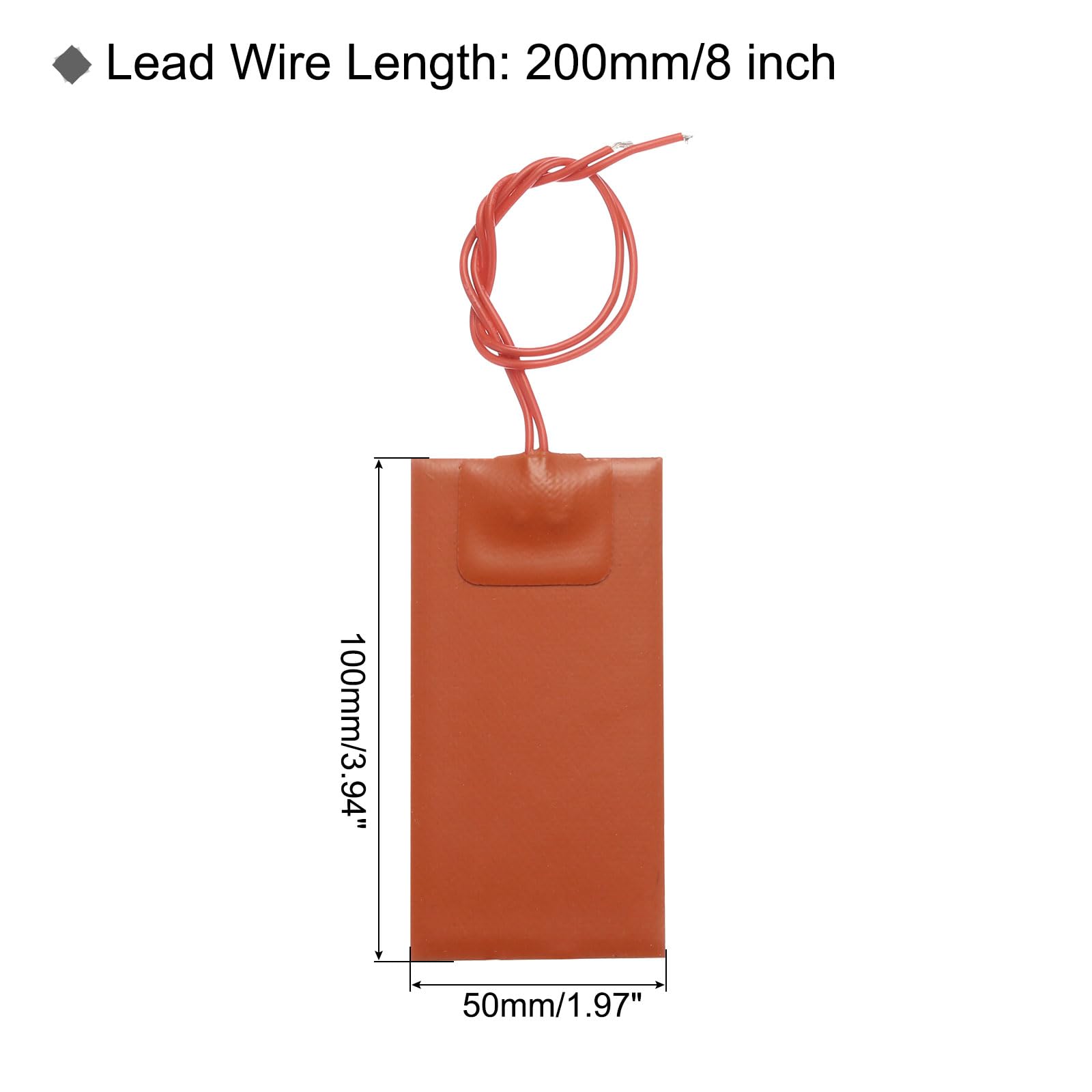 QUARKZMAN Silikonowe łożysko grzewcze 12 V 20 W kuchenka elastyczna folia grzejna płyta grzewcza 100 mm x 50 mm mata do pieca do stałej temperatury