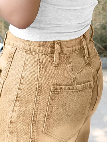 Women's Barrel Jeans Vintage Mid Rise Wide Leg Y2k Baggy Boyfriend Ankle Denim Pants4