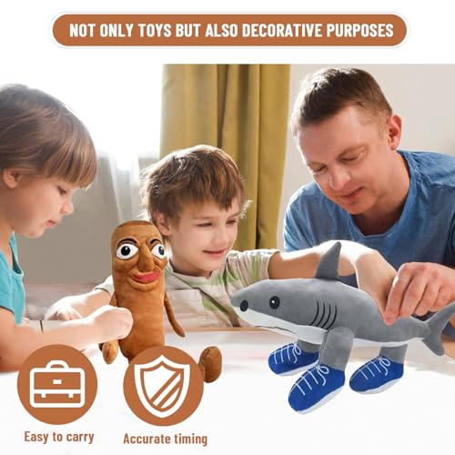 Ajuanbazha Tralalero Tralala Hai Plüschtier, Lustige Italian Brainrot Meme Figur mit Sneakers, Weiches Kuscheltier Spielzeug für Kinder & Erwachsene, Geschenkidee für Fans (A)