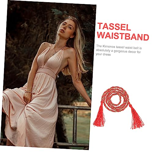 BESPORTBLE Japanese Kimono Tassel Waist Belt Vintage Wide Wristband Dress Decor Accessory for Women Retro Style Waistband for Yukata Cosplay Party and Everyday Fashion3