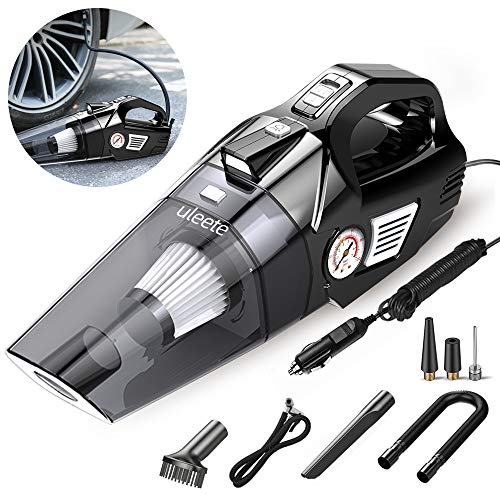 Car Vacuum, Uleete 2 in 1 Portable Car Vacuum Cleaner with Air Compressor