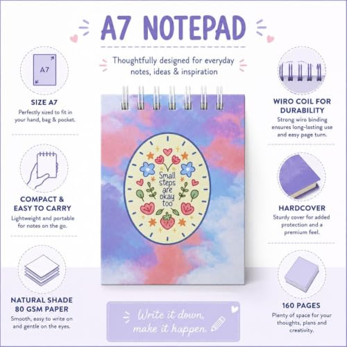 Image of A7 Pocket Notepad, Pack of 3, 160 Pages, Hardcover (Summer)