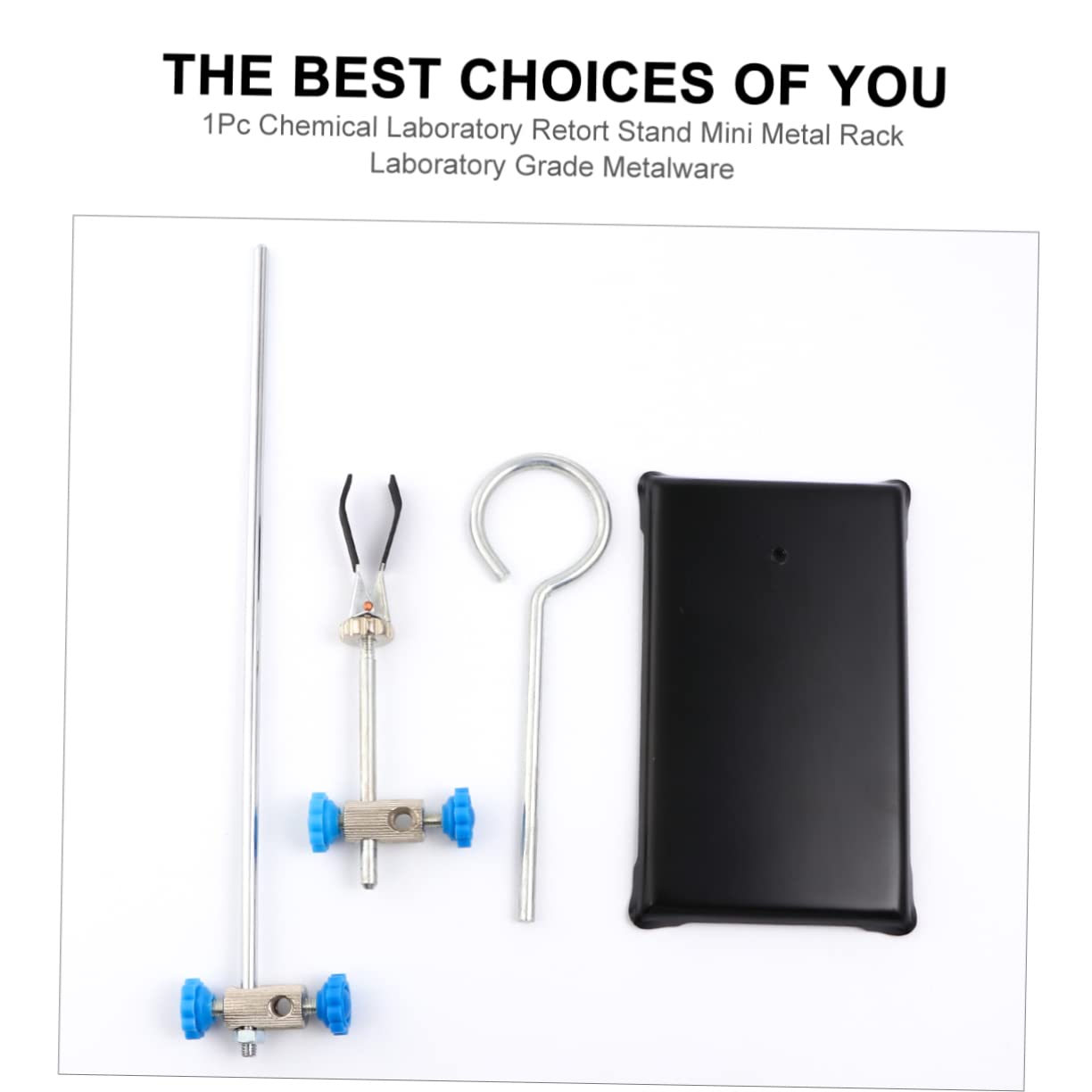 NAMOARLY 1pc Iron Stand Lab Support Stand Laboratory Stand Tool Support Stand Rod with 2 Retort Rings Portable Grade Retort Stand Kit Lab Condenser Clamp Laboratory Supporting Holder Metal