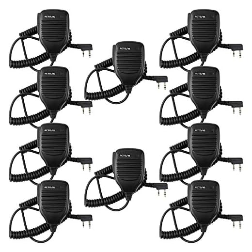 Retevis 2 Pin Shoulder Mic Speaker 2 Way Radio Microphone for Baofeng BF-888S UV-5R Kenwood Retevis H-777 RT21 RT22 RT-5R Walkie Talkie (5 Pack)