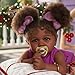 JIZHI Reborn Baby Dolls Black - 22 Inch Lifelike Soft Body Realistic-Newborn Baby Dolls Taupe Eyes Caramel Skin Tone Pink Striped Skirt Real Life and Toy Accessories Gift for Kids Age 3
