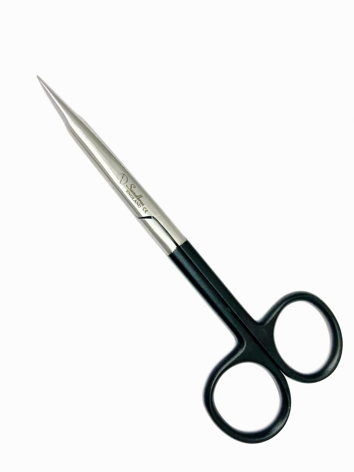 Sandbros Half Black Straight Scissors 12Cm Fabric Diy Craft Art Tailor Embroidery Surgical Stainless Steel (Hb Iris)