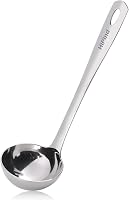 HIFIND Large 10.6" Stainless Steel Ladle Spoon - Heavy Duty Mirror Polished, Rust-Resistant, Dishwasher Safe Soup Serving Utensil