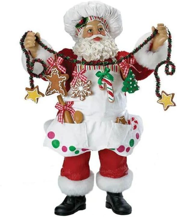 Kurt S. Adler Fabriche Christmas Chef Santa Figurine, 12-Inch